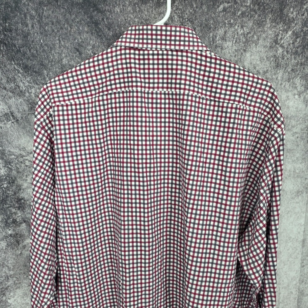 Neiman Marcus Shirt Mens 2XL Check Button Up Long‎ Sleeve Casual Preppy - Picture 6 of 13
